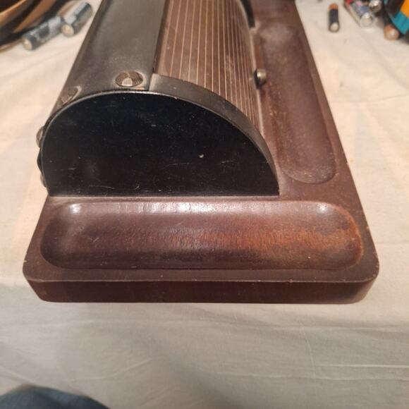 Vintage Wooden Roll Top Desk Organizer - Picture 6 of 7